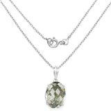 7.90 Carat Genuine Green Amethyst .925 Sterling Silver Pendant