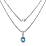 7.35 Carat Genuine Blue Topaz .925 Sterling Silver Pendant