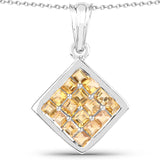 2.40 Carat Genuine Citrine .925 Sterling Silver Pendant