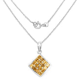 2.40 Carat Genuine Citrine .925 Sterling Silver Pendant