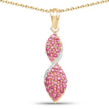 14K Yellow Gold Plated 1.74 Carat Genuine Ruby .925 Sterling Silver Pendant
