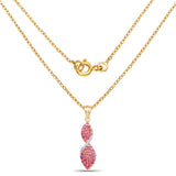 14K Yellow Gold Plated 1.74 Carat Genuine Ruby .925 Sterling Silver Pendant