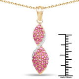 14K Yellow Gold Plated 1.74 Carat Genuine Ruby .925 Sterling Silver Pendant
