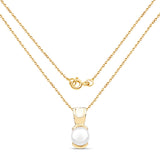 14K Yellow Gold Plated 1.50 Carat Genuine Pearl .925 Sterling Silver Pendant