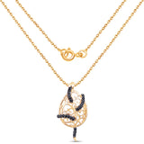 14K Yellow Gold Plated 0.68 Carat Genuine Blue Sapphire .925 Sterling Silver Pendant