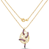 14K Yellow Gold Plated 0.79 Carat Genuine Ruby .925 Sterling Silver Pendant