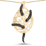 14K Yellow Gold Plated 0.83 Carat Genuine Black Spinel .925 Sterling Silver Pendant