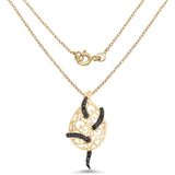 14K Yellow Gold Plated 0.83 Carat Genuine Black Spinel .925 Sterling Silver Pendant