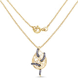 14K Yellow Gold Plated 0.68 Carat Genuine Tanzanite .925 Sterling Silver Pendant