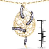14K Yellow Gold Plated 0.68 Carat Genuine Tanzanite .925 Sterling Silver Pendant