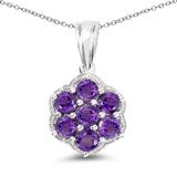 1.68 Carat Genuine Amethyst .925 Sterling Silver Pendant
