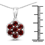 2.24 Carat Genuine Garnet .925 Sterling Silver Pendant
