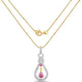 14K Yellow Gold Plated 0.48 Carat Genuine Ruby .925 Sterling Silver Pendant