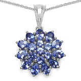 2.42 Carat Genuine Tanzanite Sterling Silver Pendant