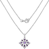 2.16 Carat Genuine Amethyst .925 Sterling Silver Pendant