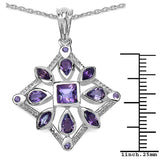2.16 Carat Genuine Amethyst .925 Sterling Silver Pendant