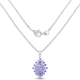3.82 Carat Genuine Tanzanite .925 Sterling Silver Pendant
