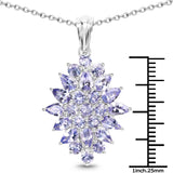 3.82 Carat Genuine Tanzanite .925 Sterling Silver Pendant