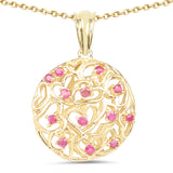14K Yellow Gold Plated 0.47 Carat Genuine Ruby .925 Sterling Silver Pendant