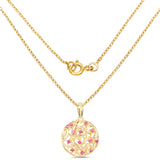 14K Yellow Gold Plated 0.47 Carat Genuine Ruby .925 Sterling Silver Pendant