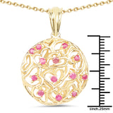 14K Yellow Gold Plated 0.47 Carat Genuine Ruby .925 Sterling Silver Pendant