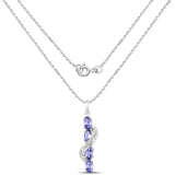 1.02 Carat Genuine Tanzanite & White Topaz .925 Sterling Silver Pendant