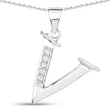 0.06 Carat Genuine White Diamond .925 Sterling Silver Pendant