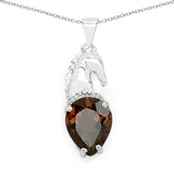 3.75 Carat Genuine Smoky Quartz .925 Sterling Silver Pendant
