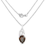 3.75 Carat Genuine Smoky Quartz .925 Sterling Silver Pendant