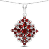 3.31 Carat Genuine Garnet .925 Sterling Silver Pendant