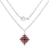 3.31 Carat Genuine Garnet .925 Sterling Silver Pendant