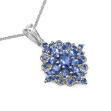 2.76 Carat Genuine Tanzanite .925 Sterling Silver Pendant