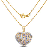 14K Yellow Gold Plated 2.27 Carat Genuine Tanzanite .925 Sterling Silver Pendant