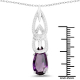 5.05 Carat Genuine Amethyst .925 Sterling Silver Pendant