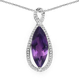 3.40 Carat Genuine Amethyst .925 Sterling Silver Pendant