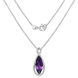 3.40 Carat Genuine Amethyst .925 Sterling Silver Pendant