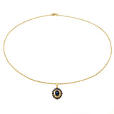 3.02 Carat Genuine Blue Sapphire .925 Sterling Silver Pendant