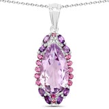 5.67 Carat Genuine Multi Stones .925 Sterling Silver Pendant