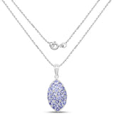 3.20 Carat Genuine Tanzanite .925 Sterling Silver Pendant
