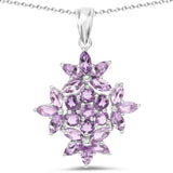 5.36 Carat Genuine Amethyst .925 Sterling Silver Pendant
