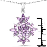 5.36 Carat Genuine Amethyst .925 Sterling Silver Pendant