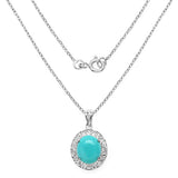 4.70 Carat Genuine Turquoise .925 Sterling Silver Pendant