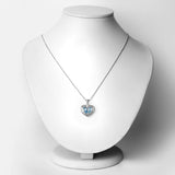 2.66 Carat Genuine Blue Topaz and White Topaz .925 Sterling Silver Pendant