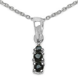 0.23 Carat Genuine Black Sapphire .925 Sterling Silver Pendant