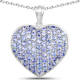2.43 Carat Genuine Tanzanite .925 Sterling Silver Pendant
