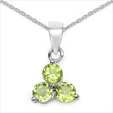 0.72 Carat Genuine Peridot .925 Sterling Silver Pendant