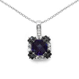 2.38 Carat Genuine Multi Stone .925 Sterling Silver Pendant