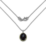4.85 Carat Genuine Smoky Quartz, Yellow Diamond & White Diamond .925 Sterling Silver Pendant