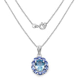 4.95 Carat Genuine Blue Topaz & Tanzanite .925 Sterling Silver Pendant