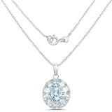 7.65 Carat Genuine Blue Topaz .925 Sterling Silver Pendant